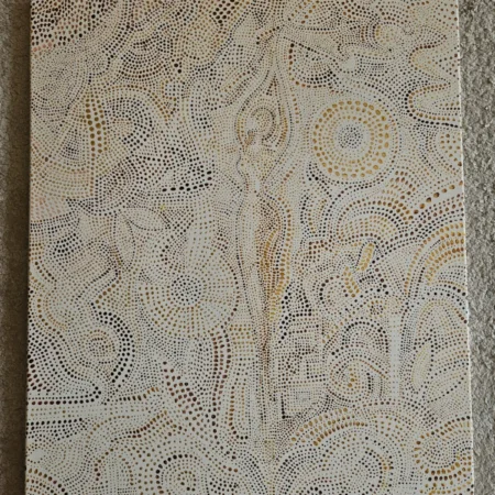 Golden Flow – Originalmålning i beige & guld